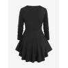 ROSE GAL Womens Plus Size Tunic Tops Fall Casual Long Sleeve T-Shirt Goth Shirt V Neck Loose Blouses Swing Tunic(Black)