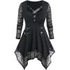 ROSE GAL Womens Plus Size Tunic Tops Fall Casual Long Sleeve T-Shirt Goth Shirt V Neck Loose Blouses Swing Tunic(Black_7)