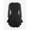 ROSE GAL Womens Plus Size Tunic Tops Fall Casual Long Sleeve T-Shirt Goth Shirt V Neck Loose Blouses Swing Tunic(Gray)