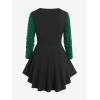 ROSE GAL Womens Plus Size Tunic Tops Fall Casual Long Sleeve T-Shirt Goth Shirt V Neck Loose Blouses Swing Tunic(Green)