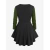 ROSE GAL Womens Plus Size Tunic Tops Fall Casual Long Sleeve T-Shirt Goth Shirt V Neck Loose Blouses Swing Tunic(Green_1)