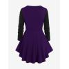 ROSE GAL Womens Plus Size Tunic Tops Fall Casual Long Sleeve T-Shirt Goth Shirt V Neck Loose Blouses Swing Tunic(Purple_1)
