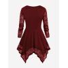 ROSE GAL Womens Plus Size Tunic Tops Fall Casual Long Sleeve T-Shirt Goth Shirt V Neck Loose Blouses Swing Tunic(Red)