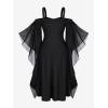 ROSE GAL Womens Plus Size Victorian Gothic Halloween Witch Renaissance Medieval Costume Cold Shoulder Dress(Black_2)