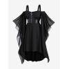 ROSE GAL Womens Plus Size Victorian Gothic Halloween Witch Renaissance Medieval Costume Cold Shoulder Dress(Black_2)