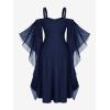 ROSE GAL Womens Plus Size Victorian Gothic Halloween Witch Renaissance Medieval Costume Cold Shoulder Dress(Blue)