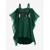 ROSE GAL Womens Plus Size Victorian Gothic Halloween Witch Renaissance Medieval Costume Cold Shoulder Dress(Green_1)