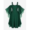 ROSE GAL Womens Plus Size Victorian Gothic Halloween Witch Renaissance Medieval Costume Cold Shoulder Dress(Green_1)