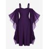 ROSE GAL Womens Plus Size Victorian Gothic Halloween Witch Renaissance Medieval Costume Cold Shoulder Dress(Purple)