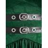 ROSE GAL Womens Plus Size Victorian Gothic Jacquard Grommets Buckle Cross Layered Sleeveless Midi Dress(Green)