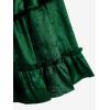 ROSE GAL Womens Plus Size Victorian Gothic Jacquard Grommets Buckle Cross Layered Sleeveless Midi Dress(Green)