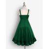 ROSE GAL Womens Plus Size Victorian Gothic Jacquard Grommets Buckle Cross Layered Sleeveless Midi Dress(Green)