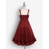 ROSE GAL Womens Plus Size Victorian Gothic Jacquard Grommets Buckle Cross Layered Sleeveless Midi Dress(Red)