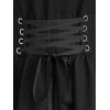 ROSE GAL Womens Plus Size Victorian Gothic Lace-up Layered Lace Trim Cutout Trumpet Sleeves Knee Length Dress(Black_1)