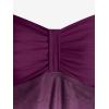 Rosegal Gothic Floral Tribal Print Empire Waist Tankini Swimsuit(Purple_10)