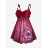 Rosegal Gothic Floral Tribal Print Empire Waist Tankini Swimsuit(Red)