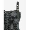 Rosegal Plus Size Halloween Costume Tie Dye Rose Print Lace-up Buckled Straps Handkerchief Hem Tank Goth Dress(Black)