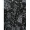 Rosegal Plus Size Halloween Costume Tie Dye Rose Print Lace-up Buckled Straps Handkerchief Hem Tank Goth Dress(Black)