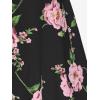 Rosegal Plus Size Women Floral Sundress Set Twisted Crop Top and Cottagecore Ruffles Floral Cami Dress(Black_1)