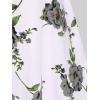Rosegal Plus Size Women Floral Sundress Set Twisted Crop Top and Cottagecore Ruffles Floral Cami Dress(Black_2)