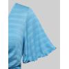 Rosegal Plus Size Women Floral Sundress Set Twisted Crop Top and Cottagecore Ruffles Floral Cami Dress(Blue_1)