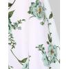 Rosegal Plus Size Women Floral Sundress Set Twisted Crop Top and Cottagecore Ruffles Floral Cami Dress(Green_1)