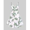Rosegal Plus Size Women Floral Sundress Set Twisted Crop Top and Cottagecore Ruffles Floral Cami Dress(Green_1)