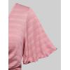 Rosegal Plus Size Women Floral Sundress Set Twisted Crop Top and Cottagecore Ruffles Floral Cami Dress(Pink_2)