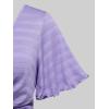 Rosegal Plus Size Women Floral Sundress Set Twisted Crop Top and Cottagecore Ruffles Floral Cami Dress(Purple_1)