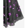 Rosegal Plus Size Women Summer Casual Sundress Tulle Butterfly Overlay Knee-Length A Line Dress Twist Swing Dress(Black_1)