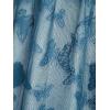 Rosegal Plus Size Womens V Neck Butterfly Lace Overlay Lace-up 2 in 1 Blouse Short Flutter Sleeve Flowy Top(Blue_2)