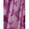 Rosegal Plus Size Womens V Neck Butterfly Lace Overlay Lace-up 2 in 1 Blouse Short Flutter Sleeve Flowy Top(Purple_1)