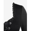 Rosegal Women Plus Size Gothic Lace-up Grommet Ruffles Tee Renaissance Costume Top Long Sleeves Gothic Top(Black_1)