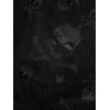Rosegal Women Plus Size Gothic Lace-up PU Cross Skulls Lace Panel Asymmetrical High Low Midi Dress Rivets Straps Punk Dress(Black_1)