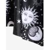 Rosegal Women Plus Size Gothic Tankini Swimsuit Celestial Sun Moon Print Crisscross Flounce Two Piece Bathing Suit(Black)