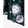 Rosegal Women Plus Size Gothic Tankini Swimsuit Celestial Sun Moon Print Crisscross Flounce Two Piece Bathing Suit(Green_5)