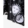 Rosegal Women Plus Size Gothic Tankini Swimsuit Celestial Sun Moon Print Crisscross Flounce Two Piece Bathing Suit(Red_1)