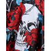 Rosegal Women Plus Size High Waisted Bikini Skull Rose Print Two Piece Bathing Suits Tummy Control Swimwear(Red)
