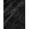 Rosegal Women Plus Size Rose Flower Printed Buckle Grommet Split Layered Gothic Tank Top(Black)