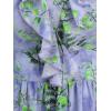 Rosegal Women Plus Size Summer Cold Shoulder Floral Sundress Ruffle Split Hem Cottagecore Maxi Flowy Vacation Dress(Light Blue)