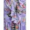 Rosegal Women Plus Size Summer Cold Shoulder Floral Sundress Ruffle Split Hem Cottagecore Maxi Flowy Vacation Dress(Light Purple)