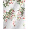Rosegal Women Plus Size Summer Cold Shoulder Floral Sundress Ruffle Split Hem Cottagecore Maxi Flowy Vacation Dress(White)