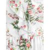 Rosegal Women Plus Size Summer Cold Shoulder Floral Sundress Ruffle Split Hem Cottagecore Maxi Flowy Vacation Dress(White)