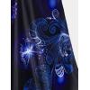 Rosegal Womens Plus Size Curve Butterfly Padded Boyleg Modest Tankini Swimsuit(Blue_1)