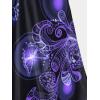 Rosegal Womens Plus Size Curve Butterfly Padded Boyleg Modest Tankini Swimsuit(Purple_1)