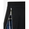 Rosegal Women’s Plus Size Gothic Mini Skirt Plaid Zipper Mini A Line Skirt Blue(Blue)