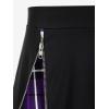 Rosegal Women’s Plus Size Gothic Mini Skirt Plaid Zipper Mini A Line Skirt Blue(Purple_10)