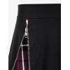Rosegal Women’s Plus Size Gothic Mini Skirt Plaid Zipper Mini A Line Skirt Blue(Red_10)
