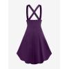 Rosegal Women’s Plus Size Gothic Mini Skirt Plaid Zipper Mini A Line Skirt(Purple)