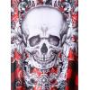 Rosegal Womens Plus Size Gothic Skull Plaid Padded Boyleg Strappy Modest Tankini Swimsuit Set(Red_2)